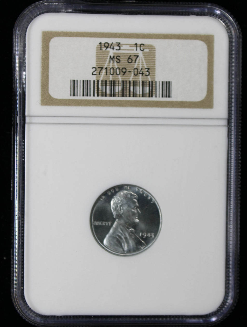 1943 Lincoln Wheat Cent 1c NGC MS67