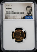 1955-S Wheat Lincoln Cent 1c NGC MS66 RD
