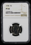 1938 Jefferson Proof Nickel 5c NGC  PF66