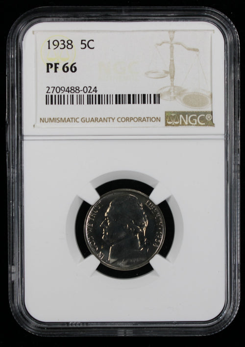1938 Jefferson Proof Nickel 5c NGC  PF66