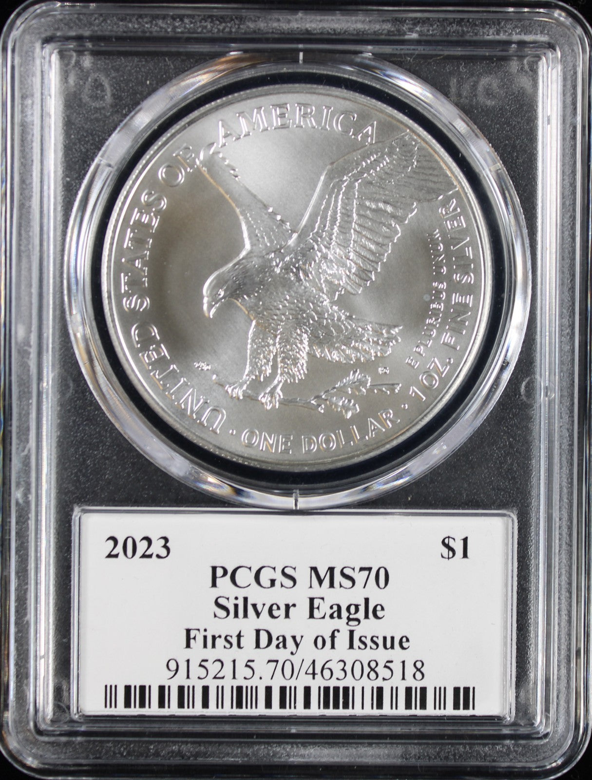 2023 Silver Eagle PCGS MS70 Damstra Signed First Day of Issue