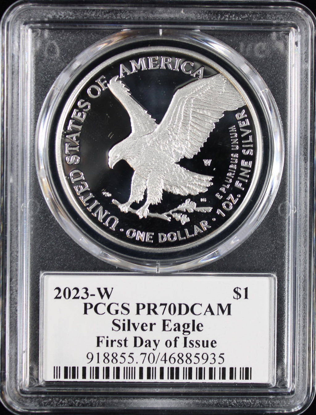 2023-S Silver Eagle PCGS PR70DCAM Damstra Signed Advance Releases