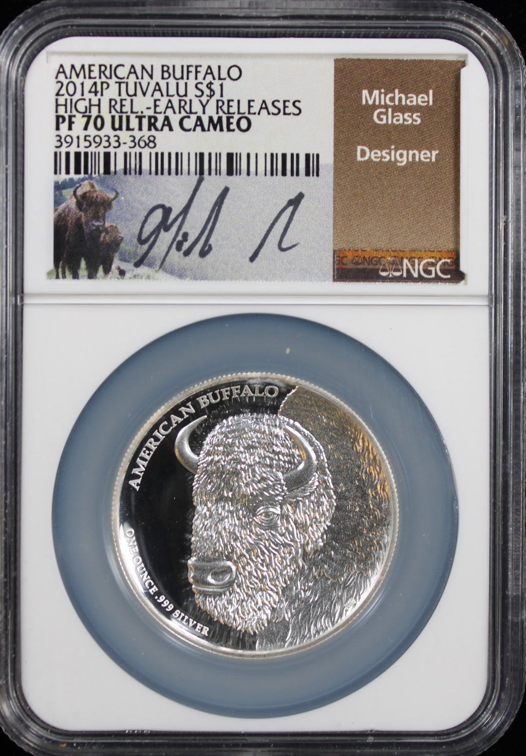 2014 $1 Tuvalu American Buffalo PF70 Ultra Cameo Early Releases
