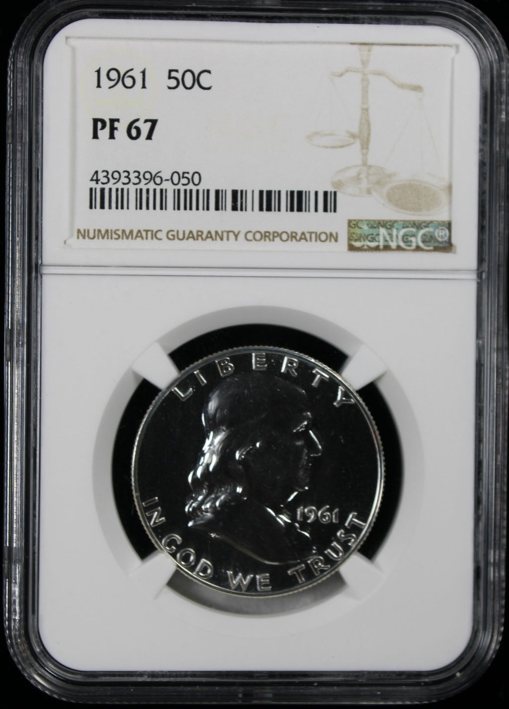 1961 Franklin Proof Half Dollar 50c NGC PR67