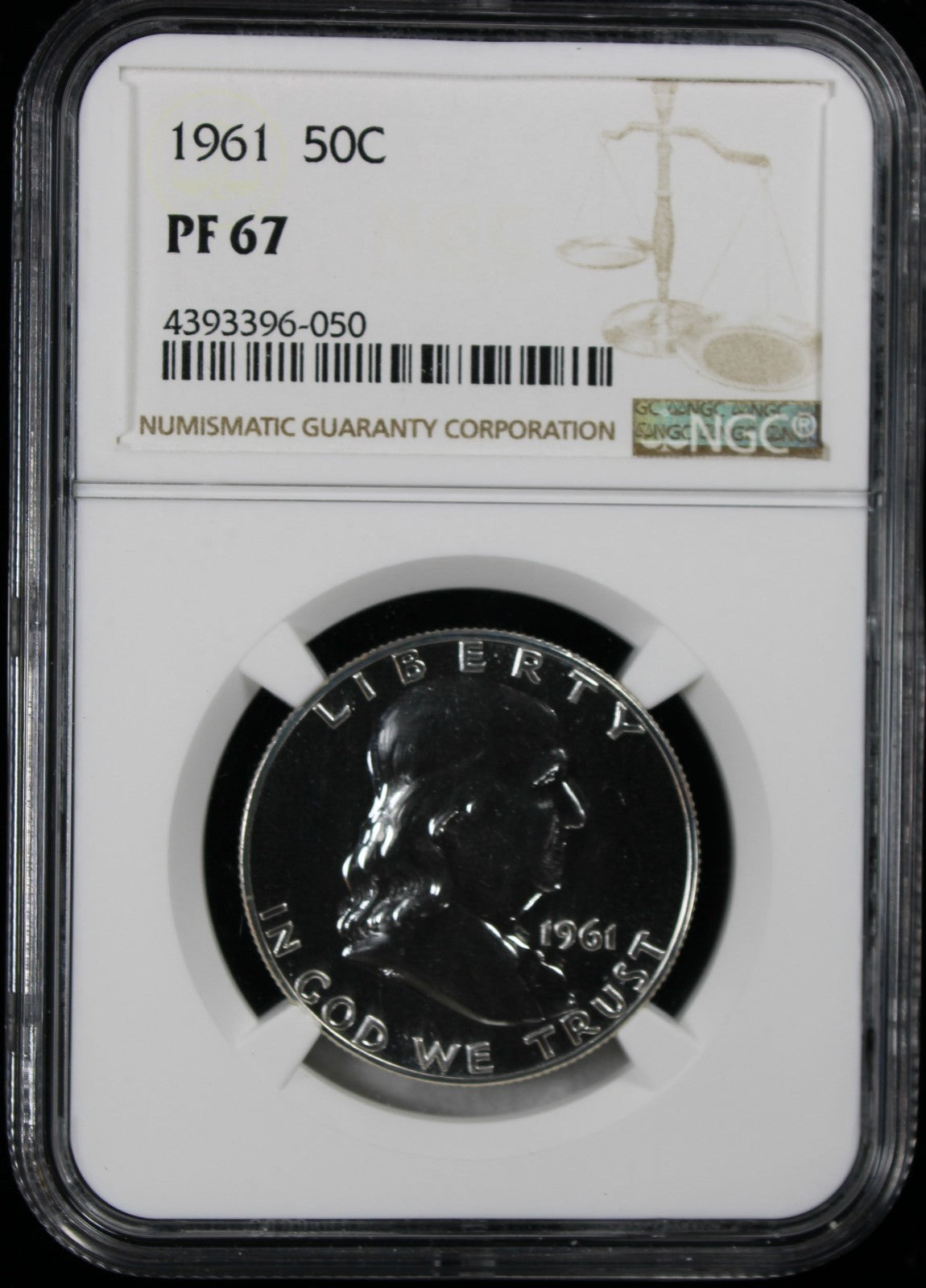 1961 Franklin Proof Half Dollar 50c NGC PR67