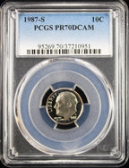 1987-S 10c PCGS PR70DCAM