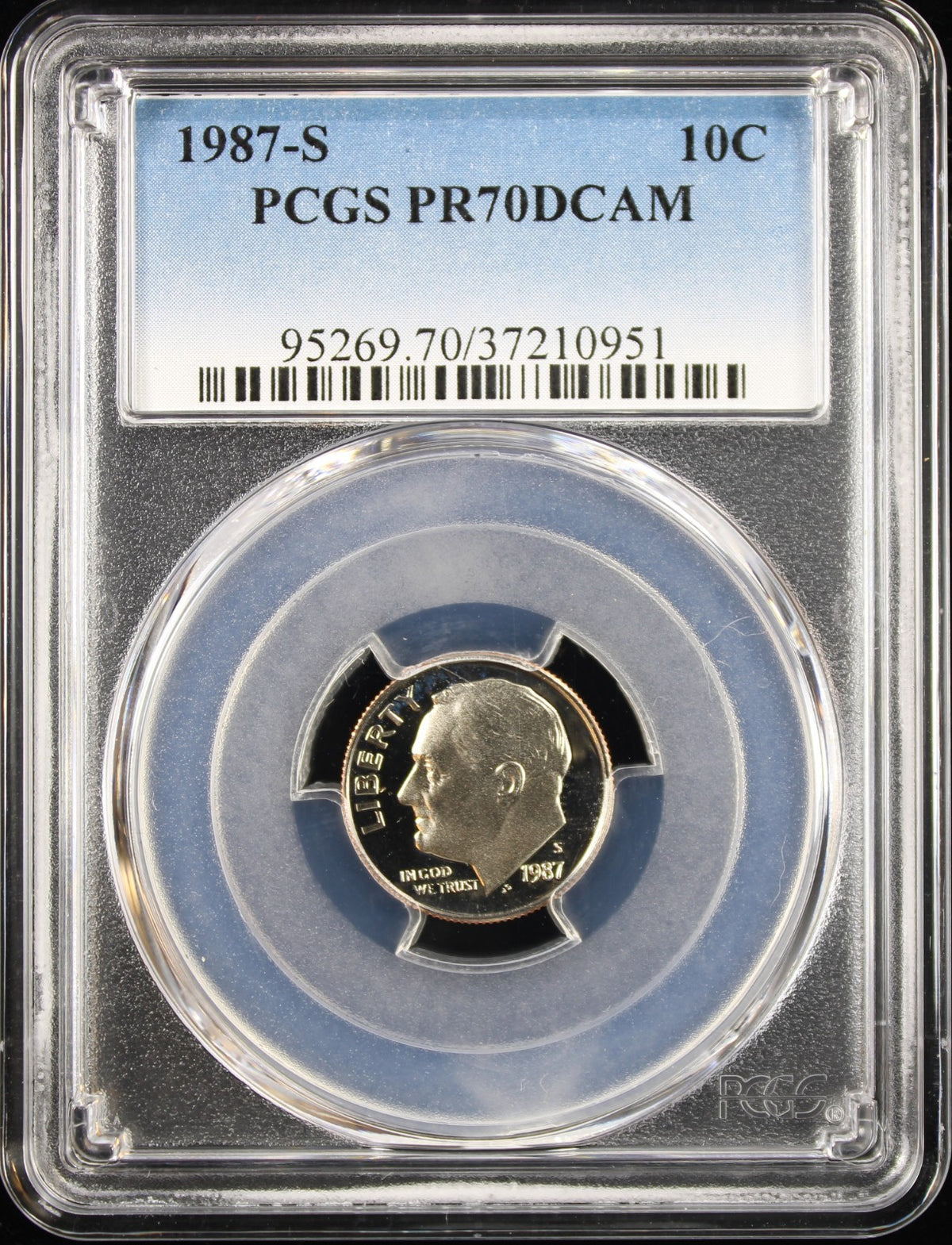 1987-S 10c PCGS PR70DCAM