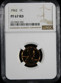 1962 Proof Lincoln Cent 1c PCGS PR67 Rd RED