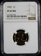 1962 Proof Lincoln Cent 1c PCGS PR67 Rd RED