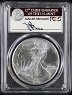 1998 Silver Eagle PCGS MS70 Mercanti Signed