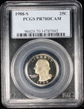 1988-S Proof Washington Quarter 25c PCGS PR70 DCAM Deep Cameo
