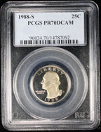 1988-S Proof Washington Quarter 25c PCGS PR70 DCAM Deep Cameo