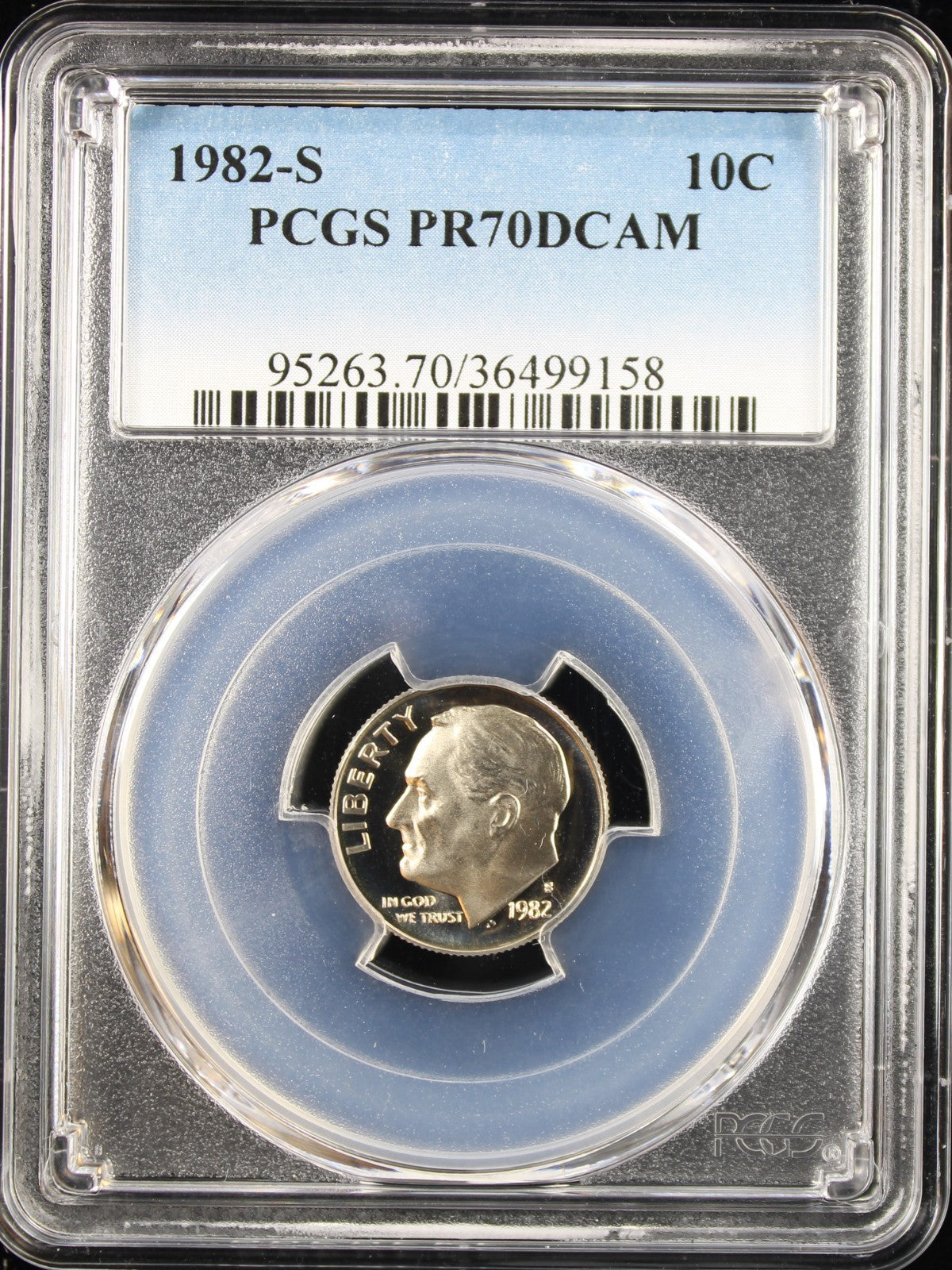 1982-S 10c PCGS PR70DCAM