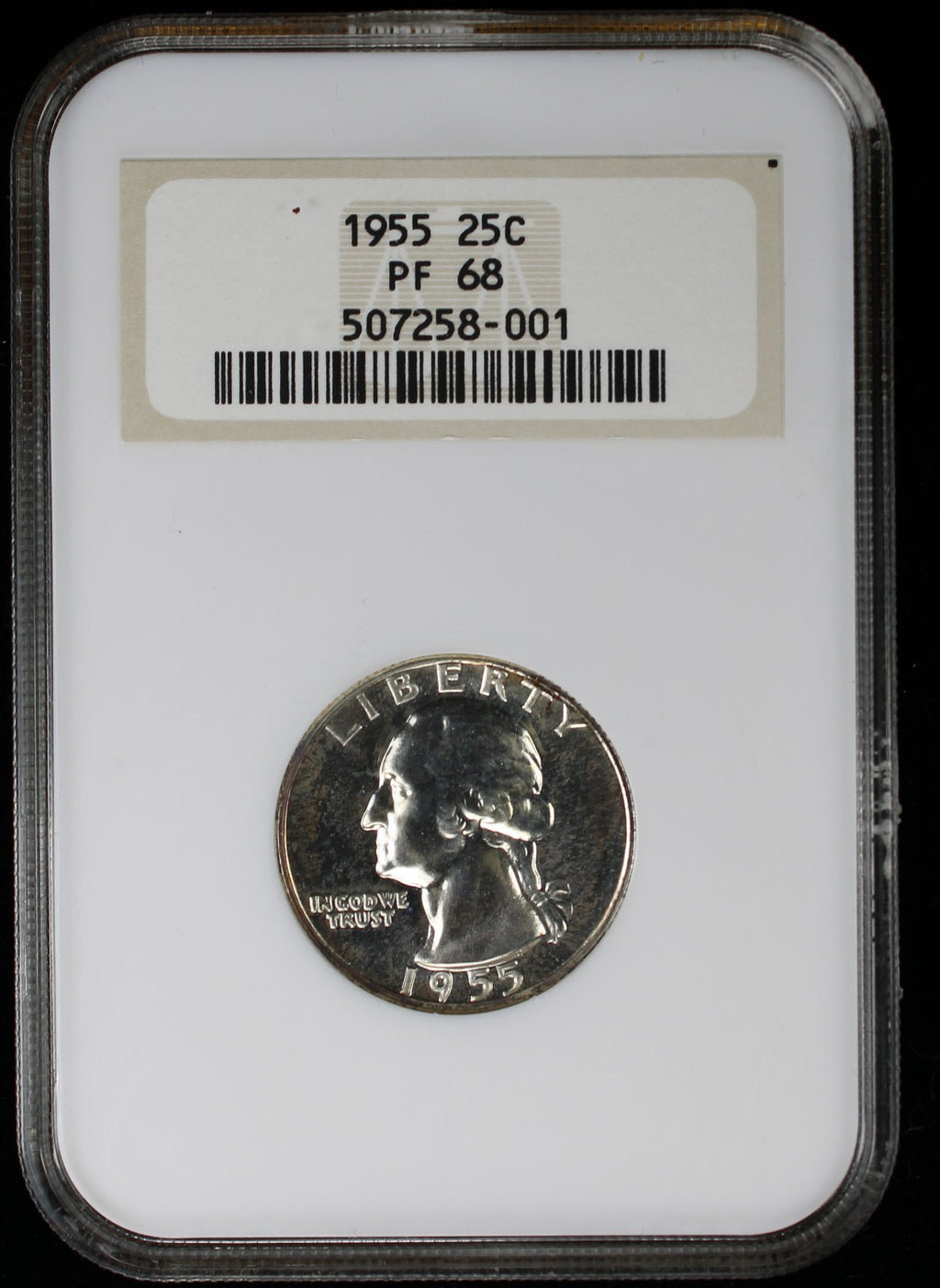 1955 Proof Washington Silver Quarter 25c NGC PF68