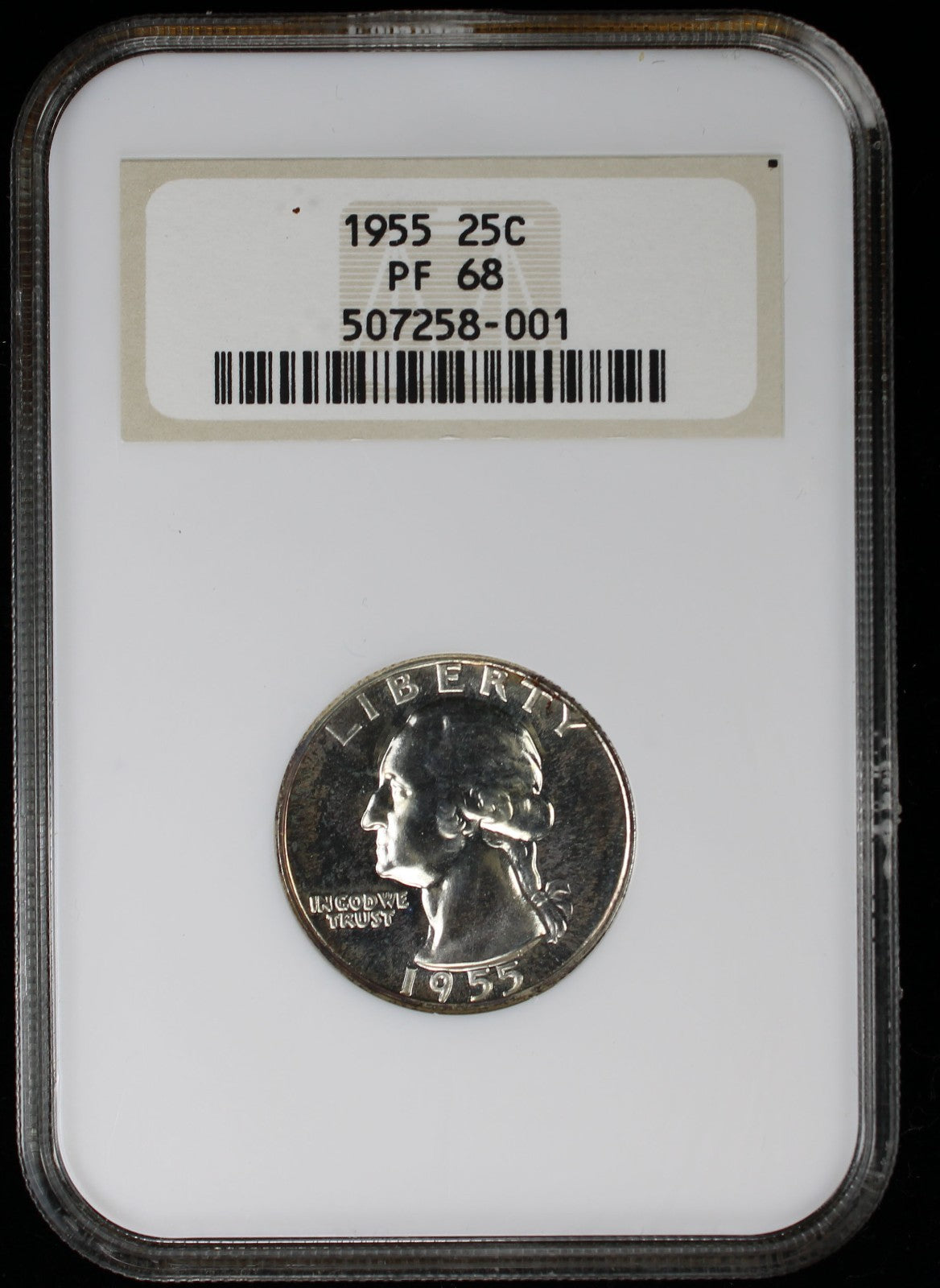 1955 Proof Washington Silver Quarter 25c NGC PF68