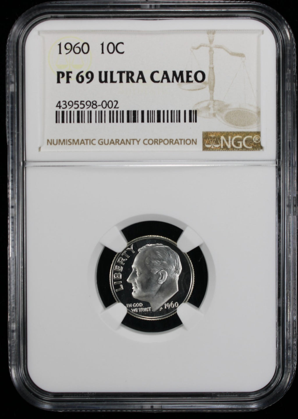 1960 Proof Roosevelt Silver Dime 10c NGC PF69  UC Ultra Cameo