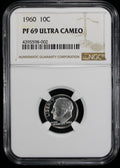 1960 Proof Roosevelt Silver Dime 10c NGC PF69  UC Ultra Cameo