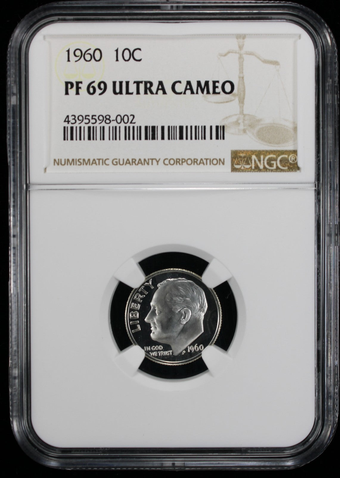 1960 Proof Roosevelt Silver Dime 10c NGC PF69  UC Ultra Cameo