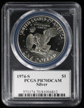 1974-S Eisenhower Silver Dollar $1 PCGS PR70 Deep Cameo