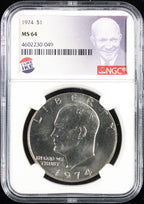 1974 Eisenhower Clad Dollar $1  NGC MS64