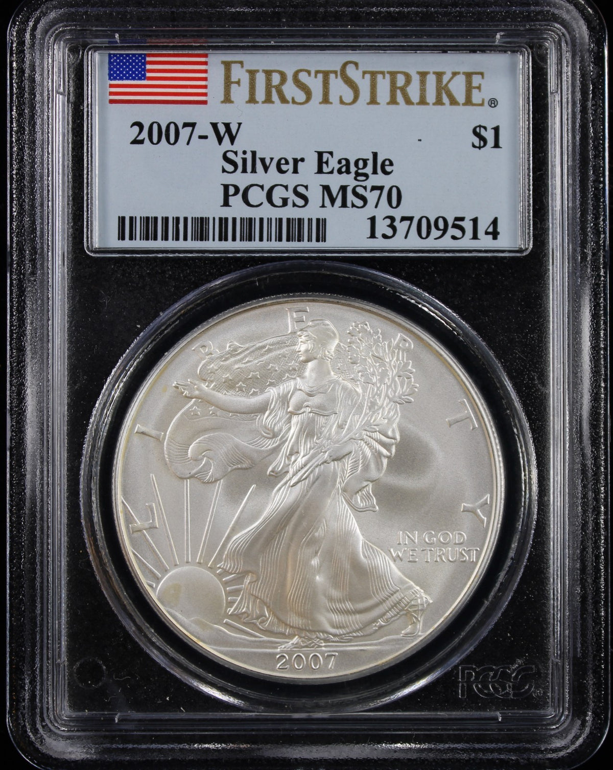 2007-W Silver Eagle PCGS MS70 First Strike