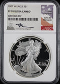 2007-W Silver Eagle NGC PR70UCAM Mercanti Signed