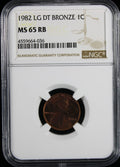 1982 Lincoln Cent 1c NGC Bronze Large Date MS65 RB