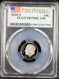 2020-S Silver 10c PCGS PR70DCAM First Strike