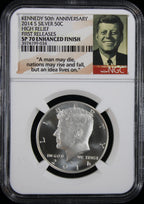 2014-S Kennedy Proof High Relief Half Dollar 50c NGC SP70 Enhanced Finish
