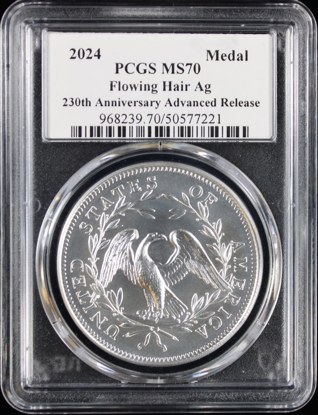 2024 Flowing Hair Medal 230th Anniversary PCGS MS70 Advanced Release