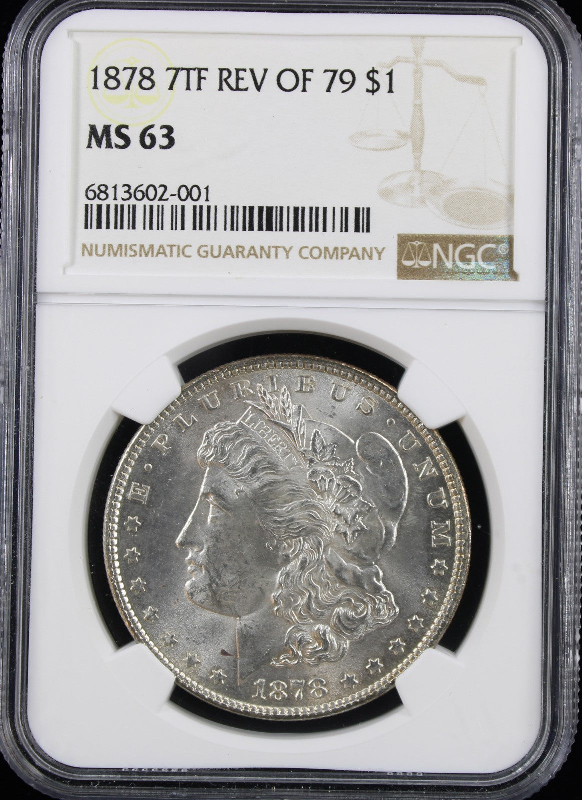 1878 7TF $1 Morgan NGC MS63 Rev of 79