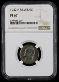 1942-P Jefferson Proof War Nickel 5c NGC PF67
