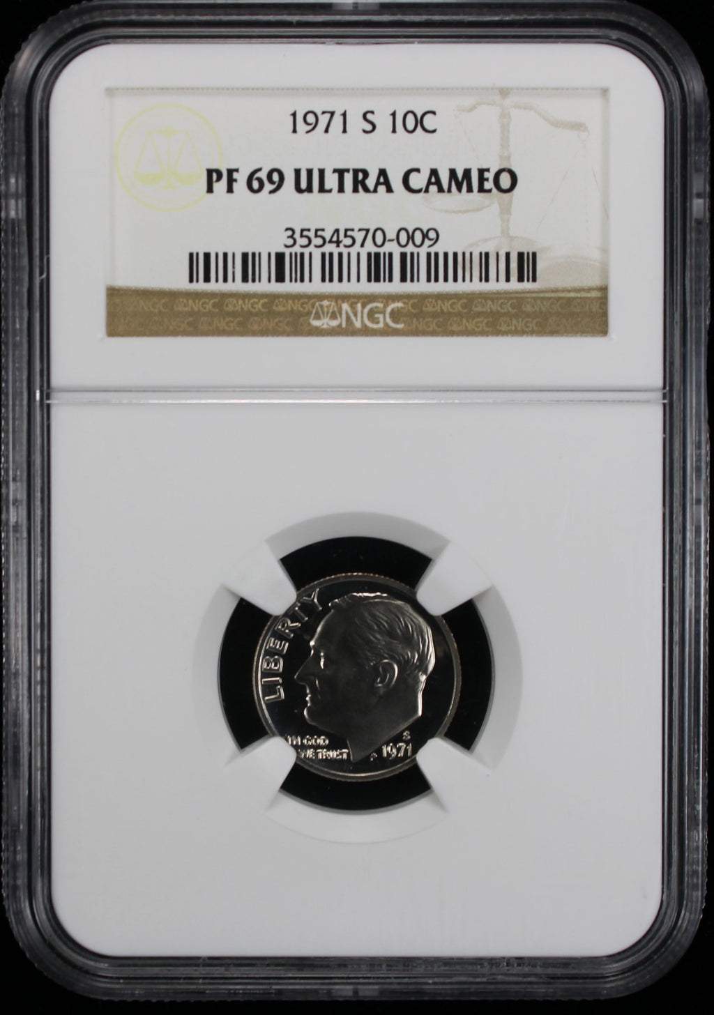 1971-S Proof Roosevelt Dime 10c NGC PF69 UC Ultra Cameo