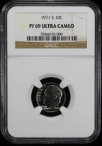 1971-S Proof Roosevelt Dime 10c NGC PF69 UC Ultra Cameo