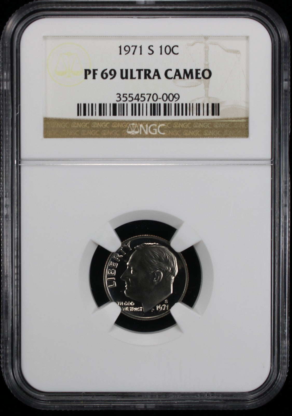 1971-S Proof Roosevelt Dime 10c NGC PF69 UC Ultra Cameo