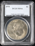 1978 Eisenhower Clad Dollar $1  PCGS MS66