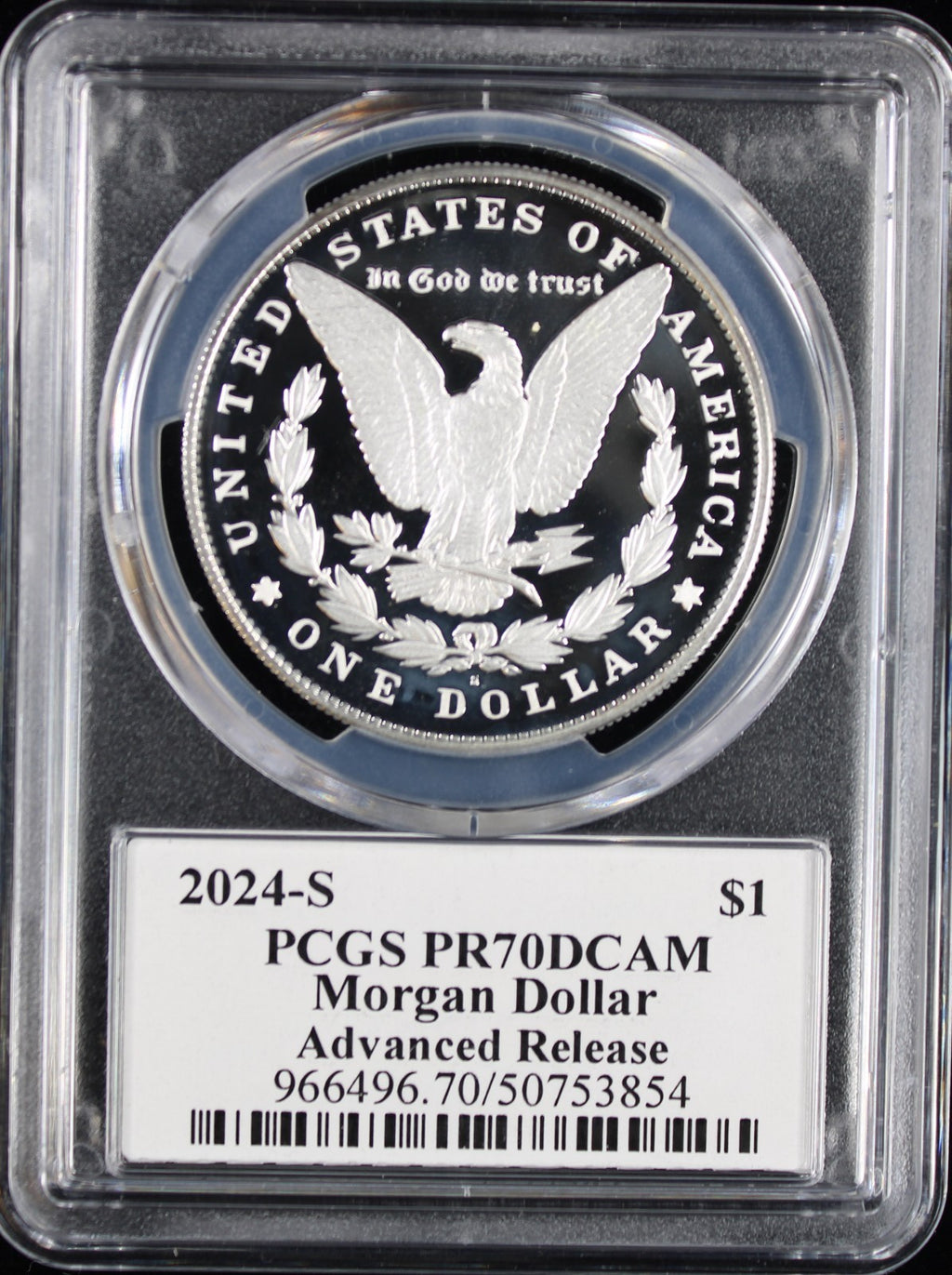 2024-S $1 Morgan PCGS PR70DCAM Advanced Release Emily Damstra Signature