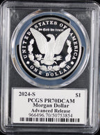 2024-S $1 Morgan PCGS PR70DCAM Advanced Release Emily Damstra Signature