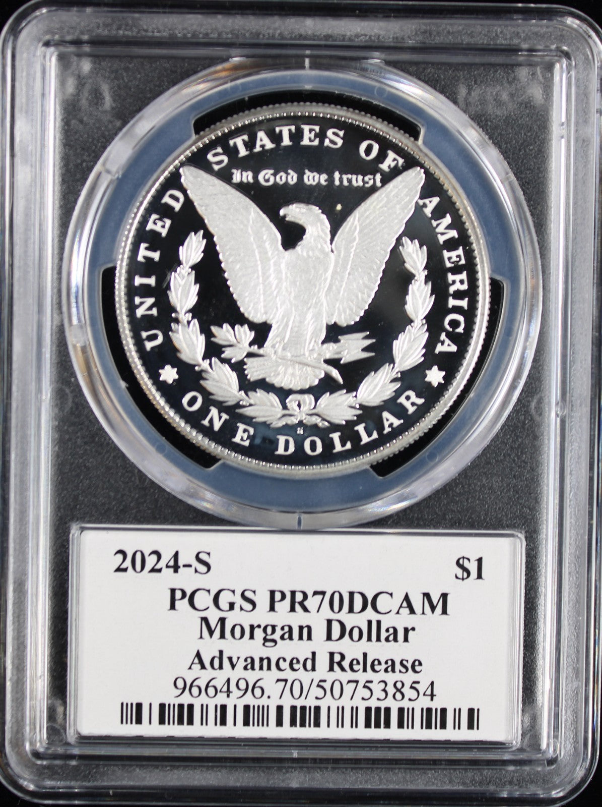 2024-S $1 Morgan PCGS PR70DCAM Advanced Release Emily Damstra Signature