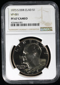 1973-S Eisenhower Clad Dollar $1 NGC PR67 Deep Cameo DDR VP-001
