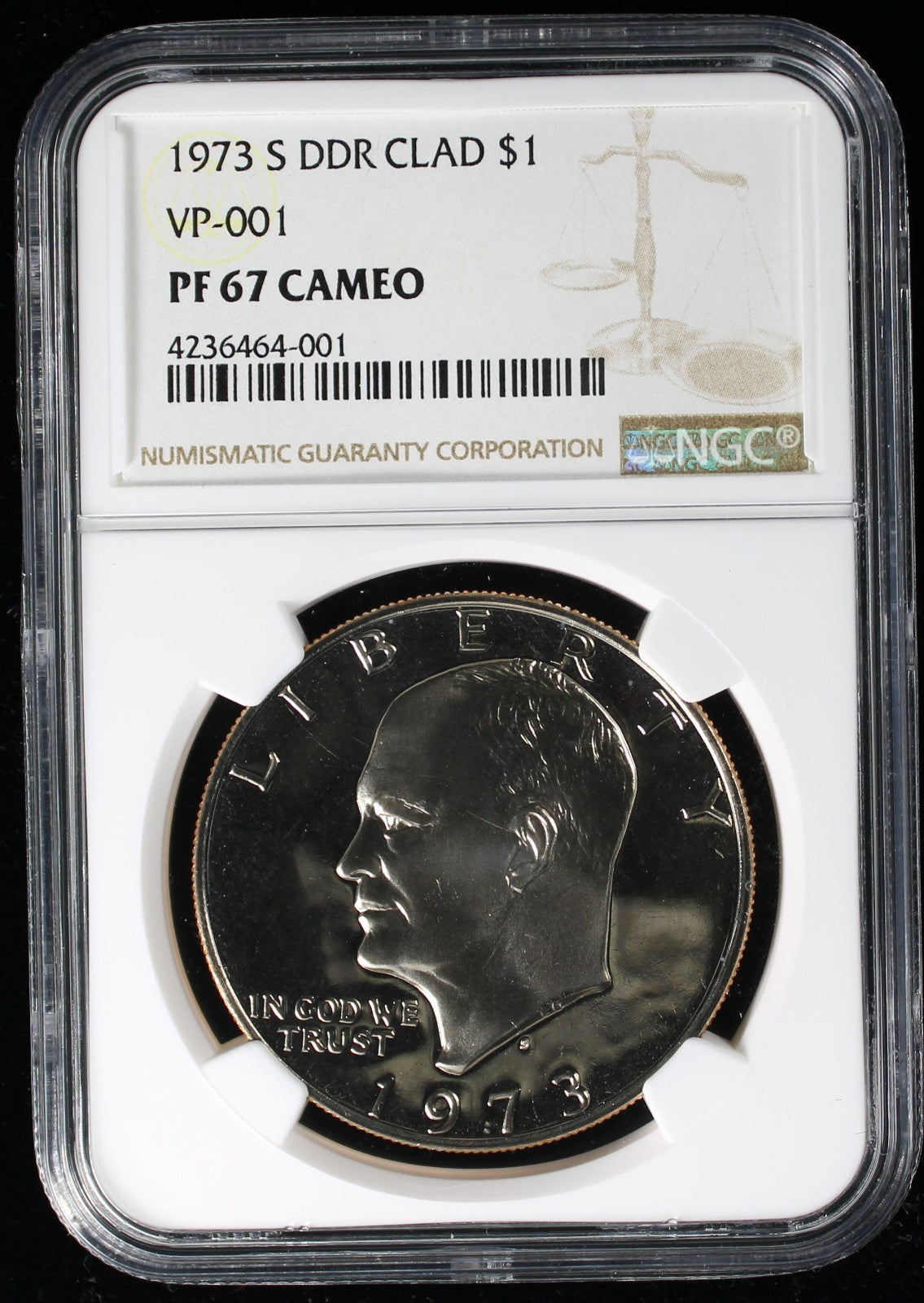 1973-S Eisenhower Clad Dollar $1 NGC PR67 Deep Cameo DDR VP-001