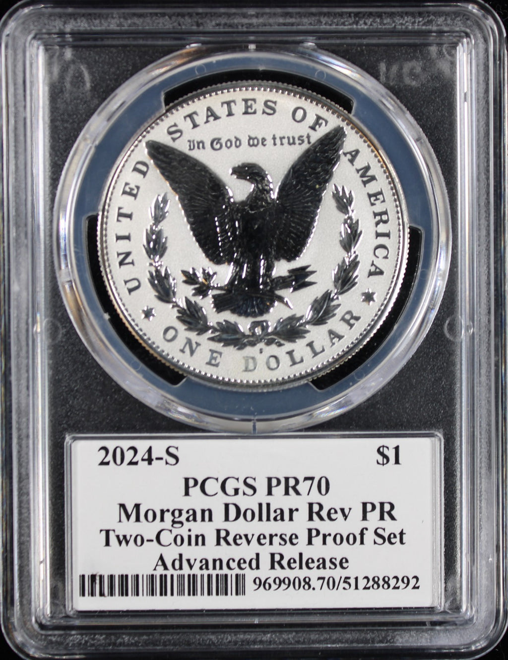 2024-S $1 Morgan PCGS Rev PR70 Advanced Release Emily Damstra Signature