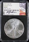 2022 Silver Eagle NGC MS70 Mercanti Signed First Day of Issue