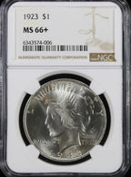 1923 Peace $1 NGC MS66+