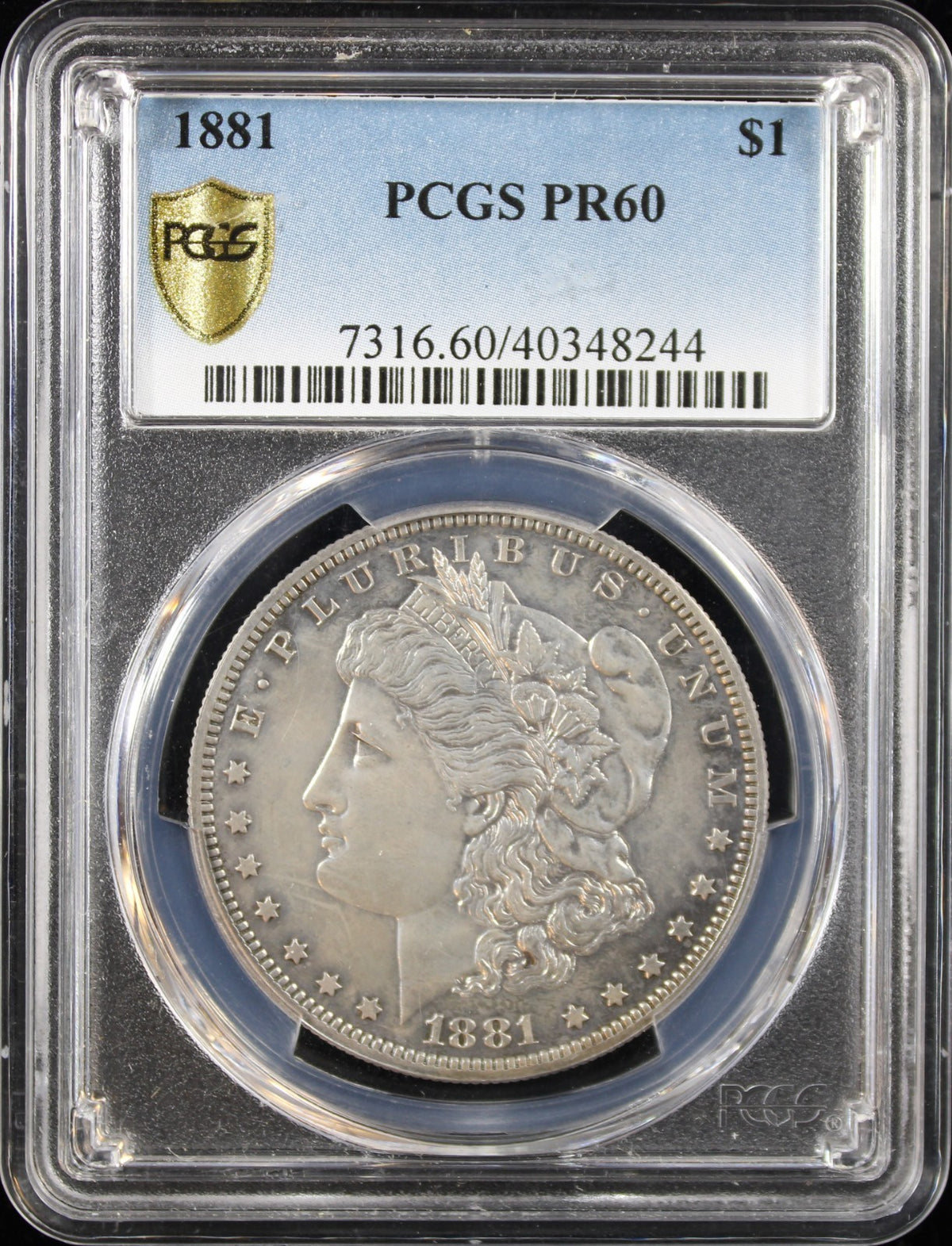 1881 $1 Morgan PCGS PR60