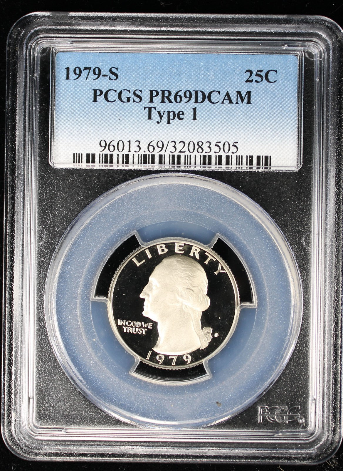 1979-S Proof Washington Quarter Type 1 25c PCGS PR69 DCAM Deep Cameo