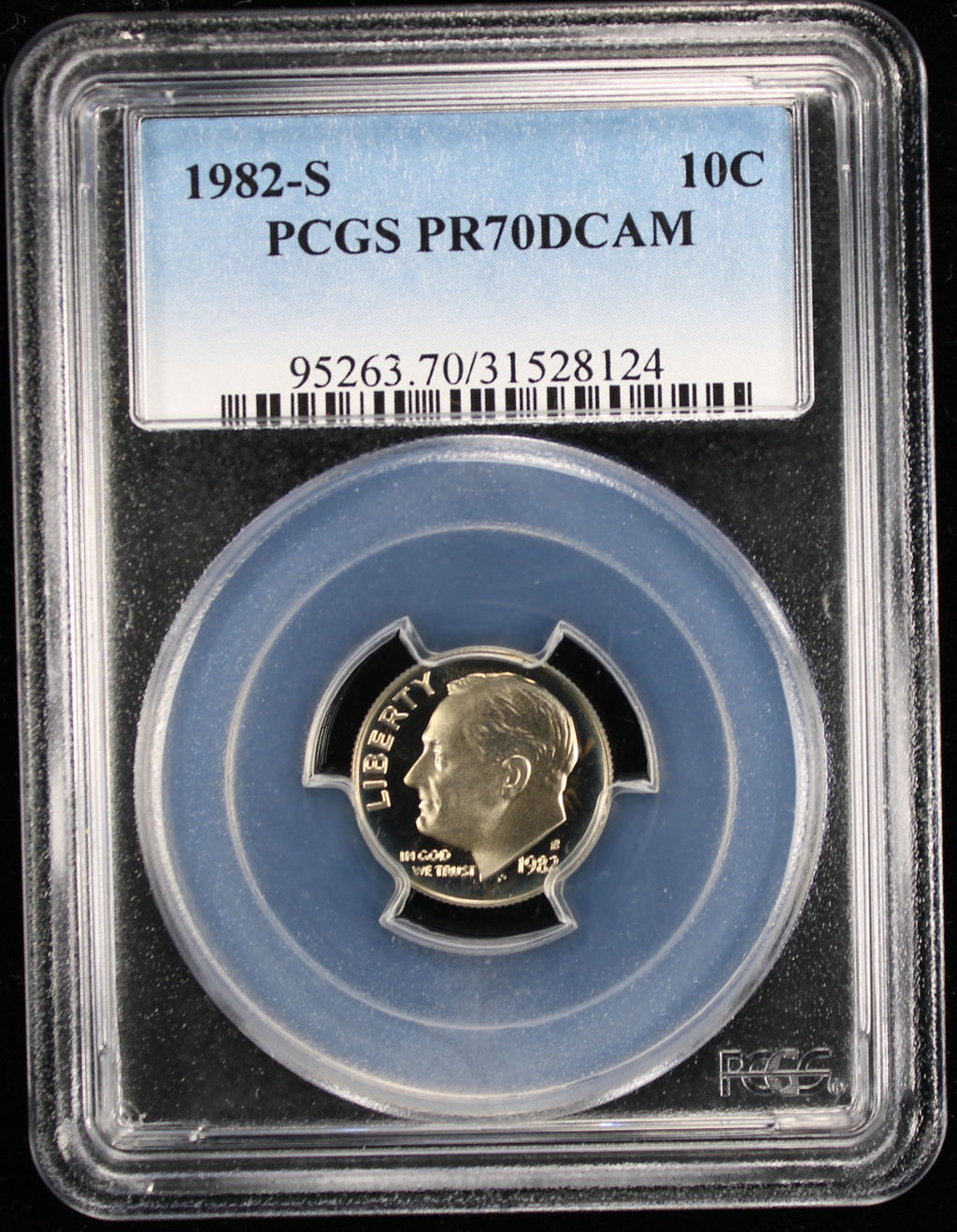 1982-S Proof Roosevelt Dime 10c PCGS PR70 DCAM Deep Cameo