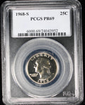 1968-S Proof Washington Quarter 25c PCGS PR69