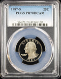 1987-S Proof Washington Quarter 25c PCGS PR70DCAM