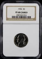 1956 Jefferson Proof Nickel 5c NGC PF68 Cameo